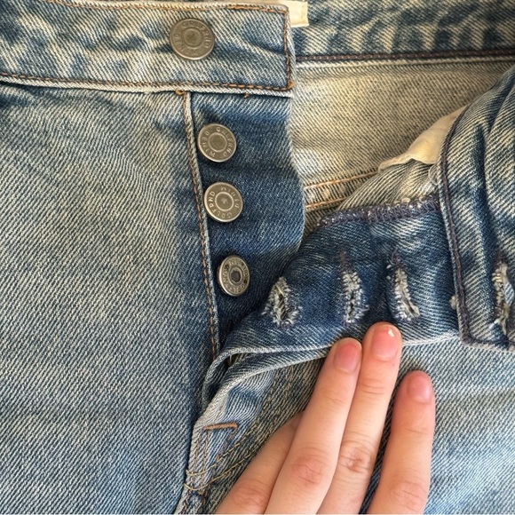 GRLFRND Eva A-Frame Gusset Denim Mini Skirt - Picture 9 of 10